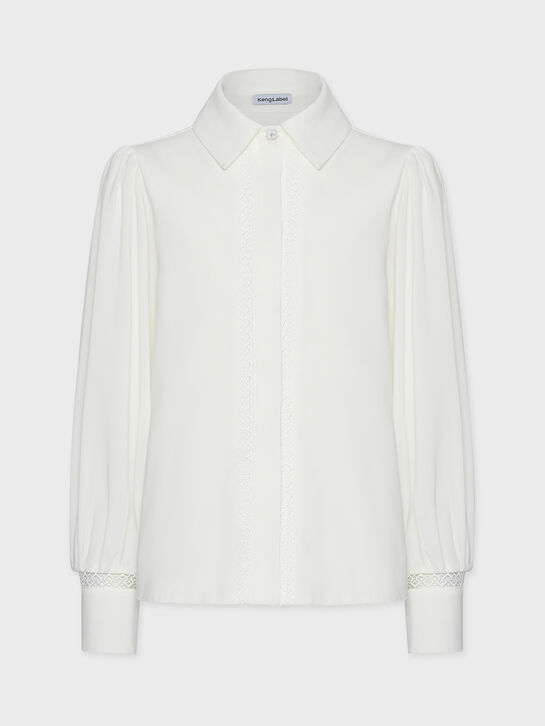 Рубашка с шитьем, белая KengLabel | Фото 1