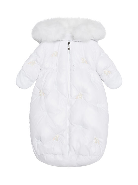 Конверт с отделкой мехом лисы, белый Manudieci | Фото 1