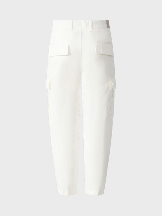 Брюки белого цвета с карманами карго Eleventy | Фото 2