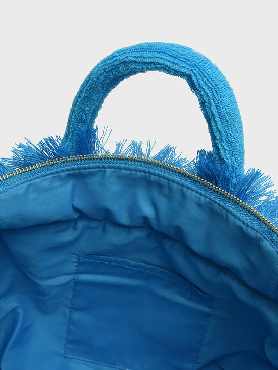 Сумка с бахромой, синяя Saint Barth | Фото 4