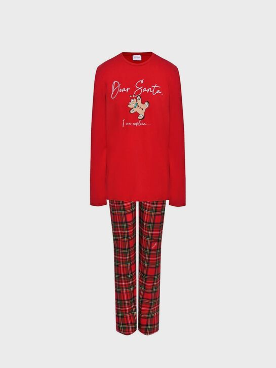 Пижама с брюками в клетку, красная Eirene | Фото 1