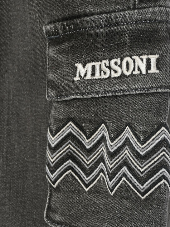 Джинсы с карманами-карго, серые Missoni | Фото 3