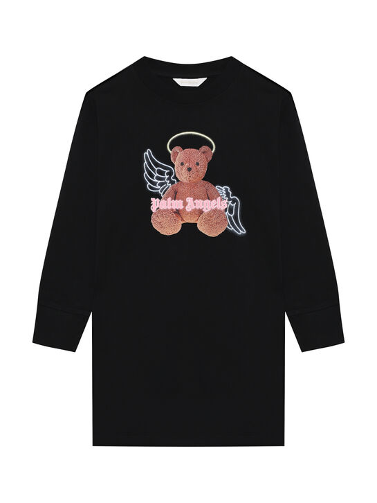 Платье-футболка с принтом &quot;медвежонок&quot;, черное Palm Angels | Фото 1