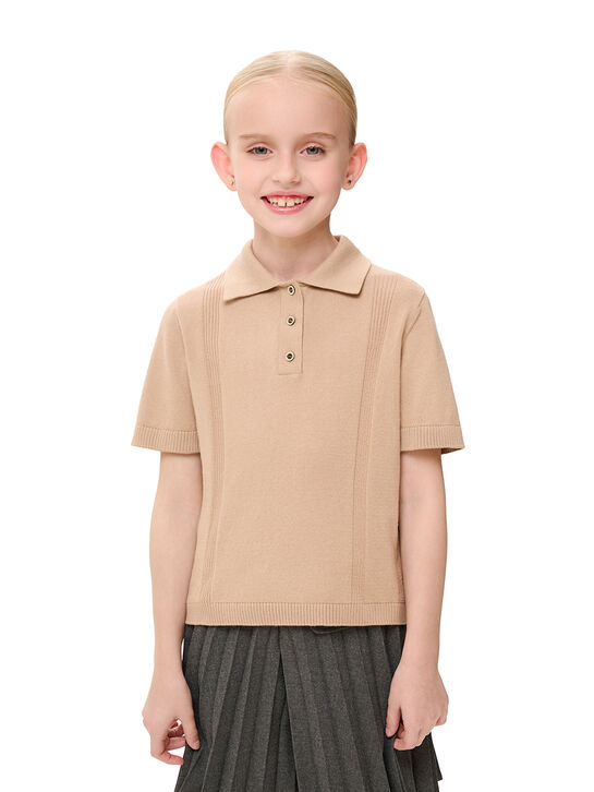 Футболка-поло, бежевая KengLabel | Фото 3