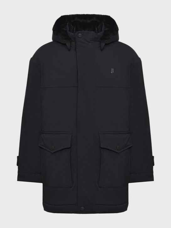 Куртка с мехом, черная Herno | Фото 1
