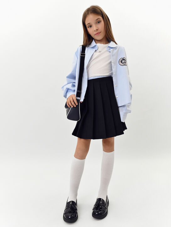 Рубашка с круглым воротником, голубая Dolce&Gabbana | Фото 6