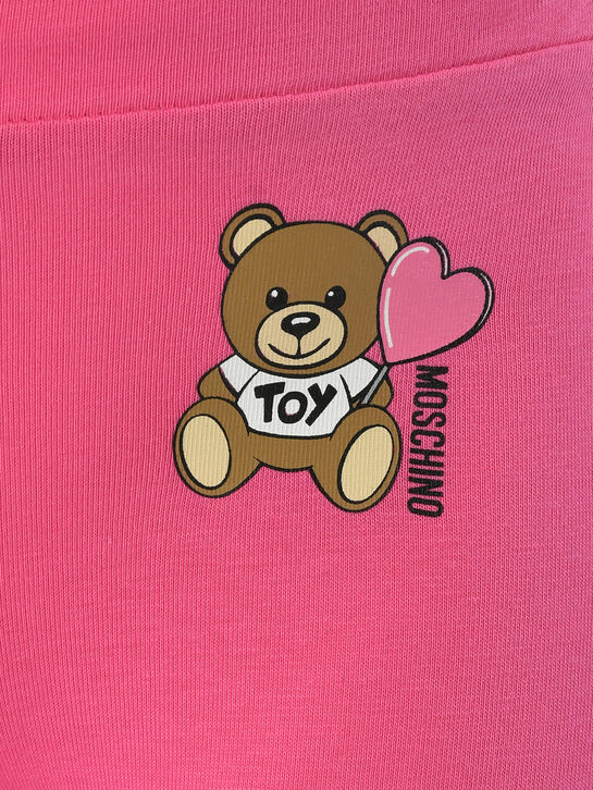 Леггинсы с принтом &quot;медвежонок&quot;, фуксия Moschino | Фото 3