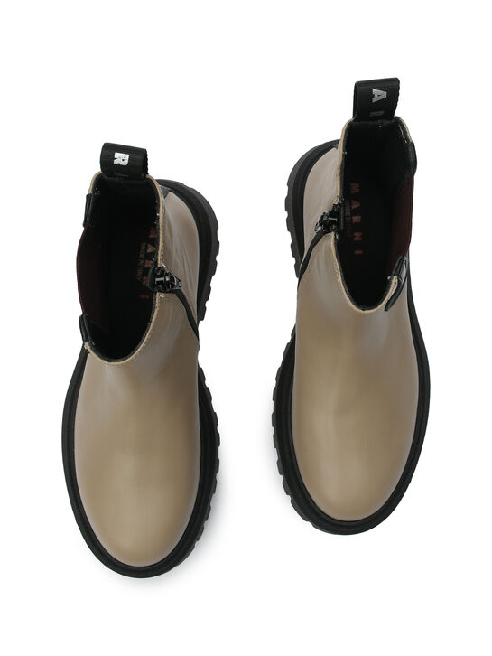 Ботинки высокие, бежевые MARNI | Фото 5