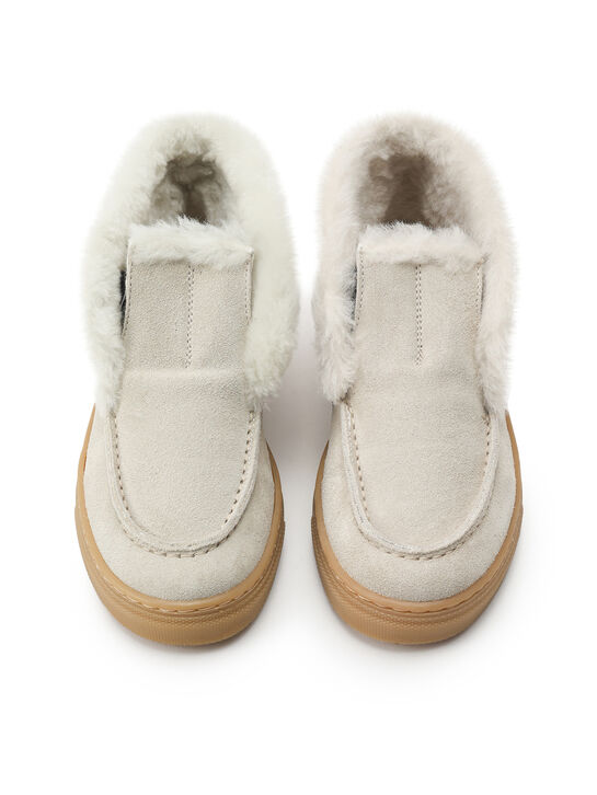 Ботинки низкие с меховой отделкой, белые Gallucci | Фото 4