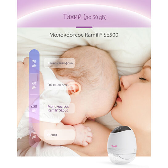 Бионический электрический молокоотсос SE500 с двумя бутылочками 240 мл Ramili | Фото 11