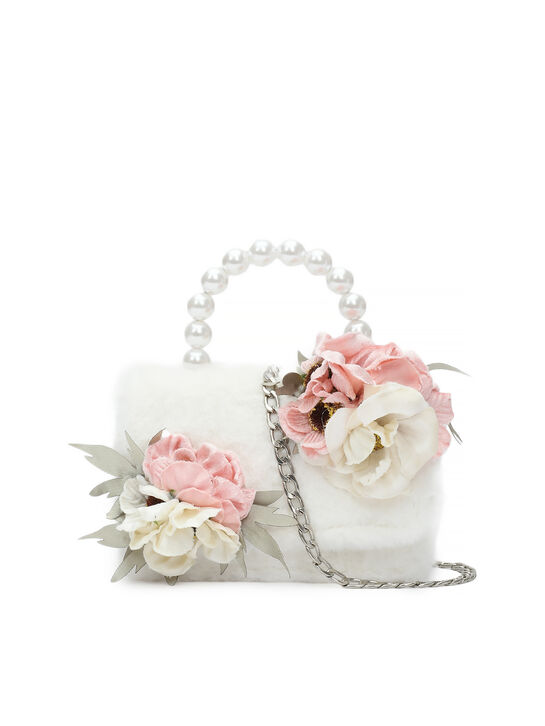 Сумка из эко-меха с цветочной аппликацией Monnalisa | Фото 3