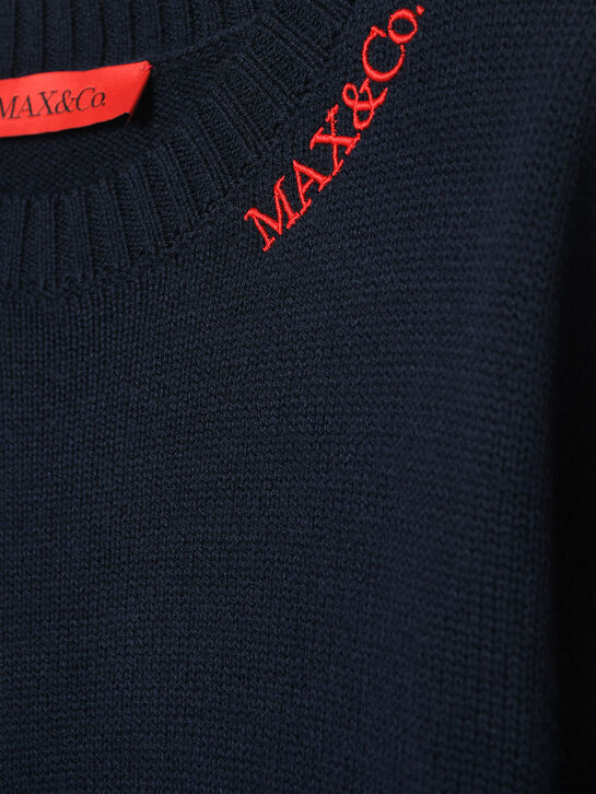 Джемпер с красным логотипом, синий Max&Co | Фото 3