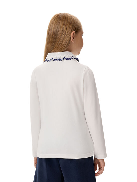 Рубашка с контрастной тесьмой, белая KengLabel | Фото 5