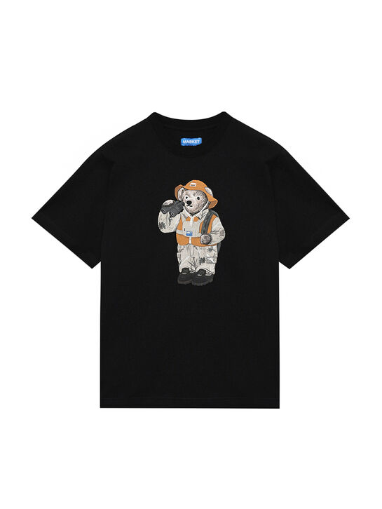 Футболка с принтом &quot;медведь&quot;, черная Market | Фото 1