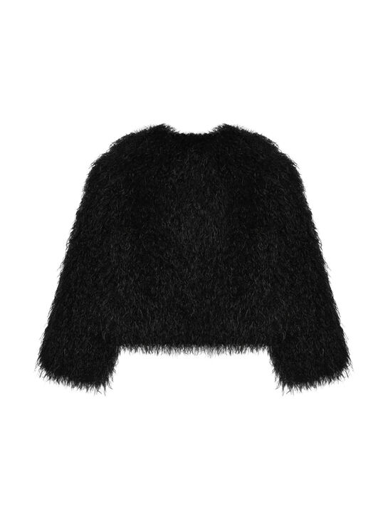 Шуба из эко-меха, черная Patrizia Pepe | Фото 4