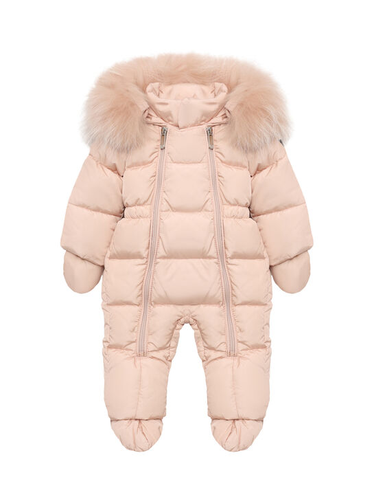 Комбинезон с меховой отделкой в тон, розовый IL Gufo | Фото 1
