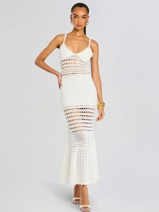 Платье макси на бретелях, белое Retrofete | Фото 2