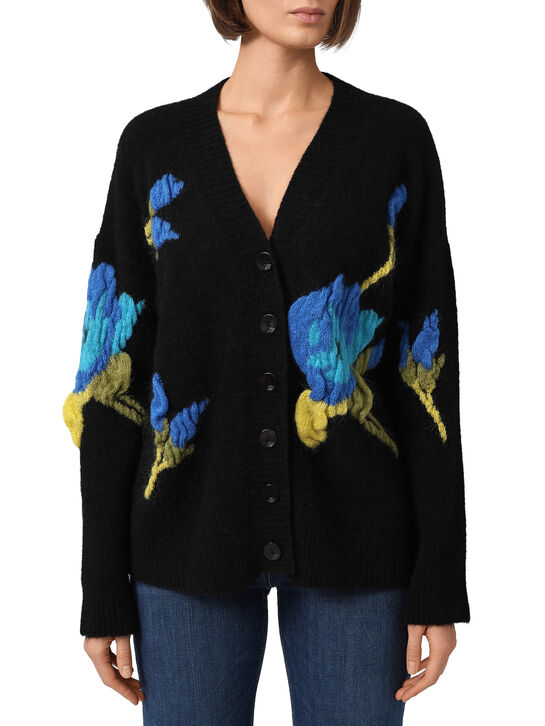 Кардиган с розами, интарсия Blumarine | Фото 3
