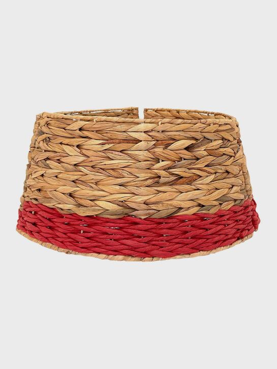 Корзина для елки разборная джутовая с красной полосой, коричневая, 26x58 см Luca Lighting | Фото 1