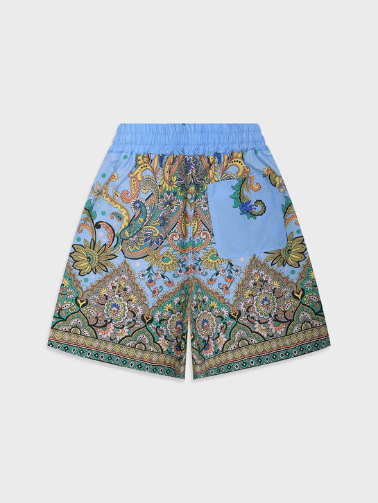 Шорты с разноцветными узорами, голубые Etro | Фото 2