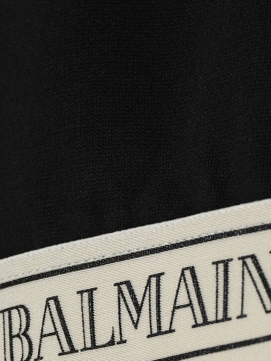 Свитшот укороченный с контрастной лентой Balmain | Фото 3