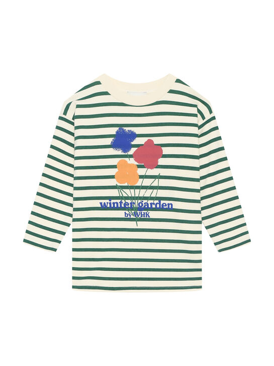 Лонгслив в полоску, принт цветы Weekend house kids | Фото 1