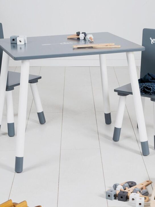 Комплект детской деревянной мебели Rock Star Baby: стол + 2 стульчика, серый/белый Roba | Фото 2