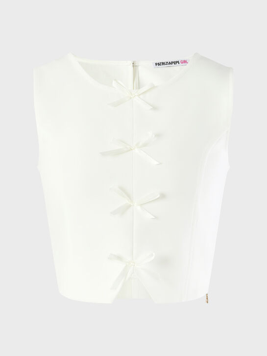 Топ с бантиками, белый Patrizia Pepe | Фото 1