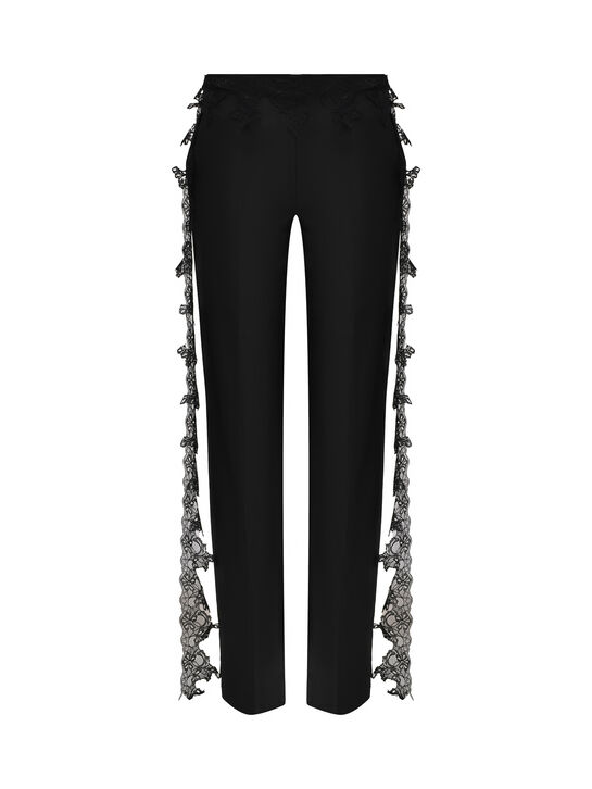 Брюки с кружевным поясом, черные Blumarine | Фото 1