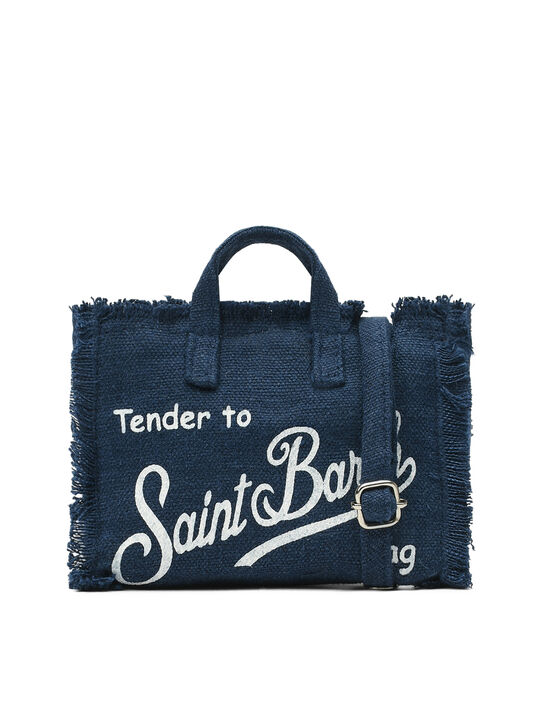 Синяя сумка изо льна Saint Barth | Фото 3