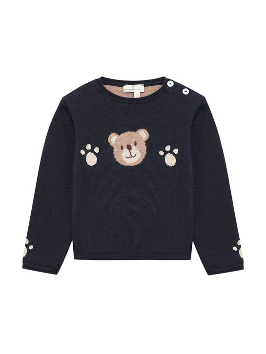 Джемпер, принт мишка и лапки Maglificio di Verona | Фото 1