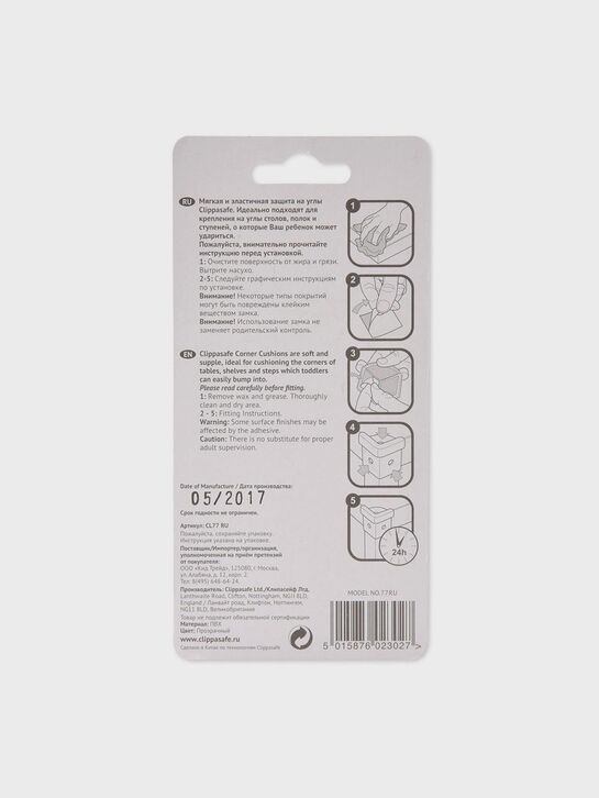 Защита на углы, комплект из 2-х штук (4 шт в упаковке), прозрачный Clippasafe | Фото 6
