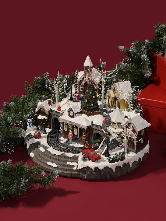 Новогодний сувенир &quot;Деревня в горах&quot; с адаптером, 22,7x23,6x38,8 см LED Timstor | Фото 3
