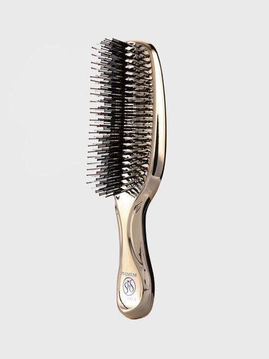 Расческа S-heart-S NEW VERSION Scalp Brush World Premium (золото шампань) удлиненная  | Фото 1