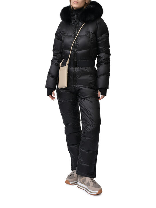 Комбинезон с меховой опушкой на капюшоне, черный Freedomday | Фото 2