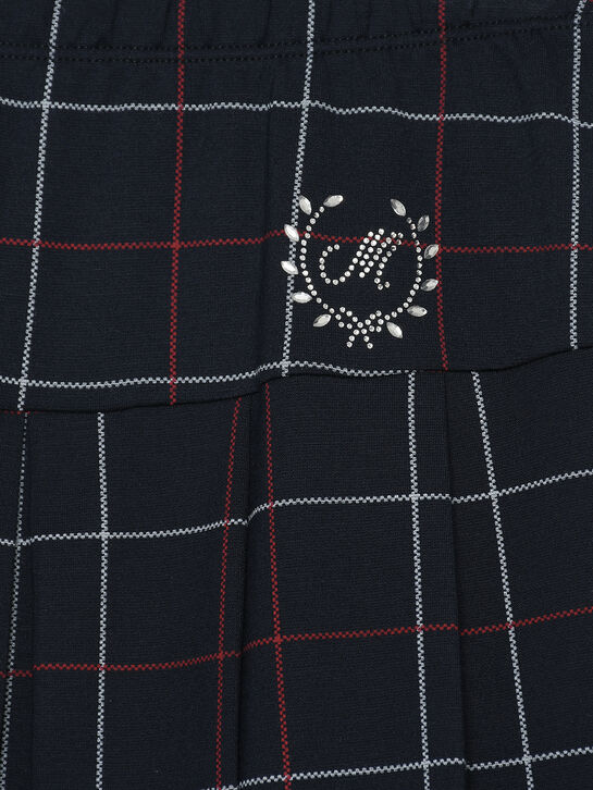 Юбка из пунто милано в клетку Monnalisa | Фото 3