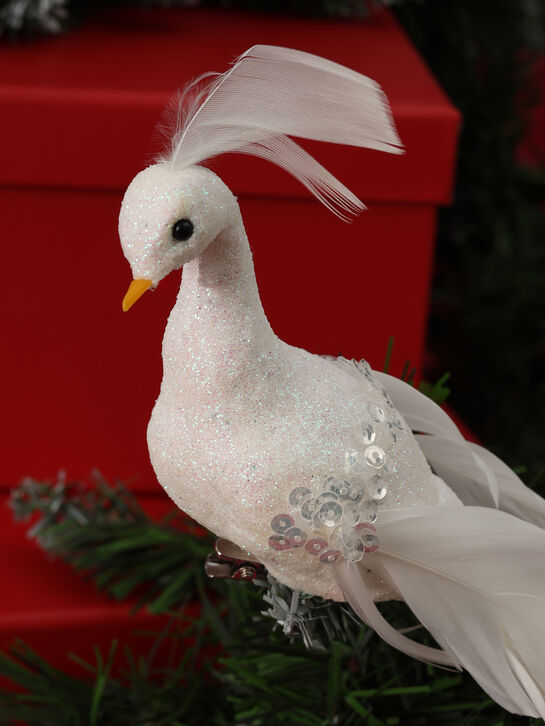 Декоративный белый Павлин с длинным хвостом, 41 см Goodwill | Фото 4