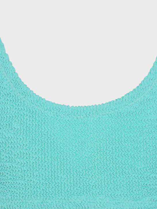 Купальник из жатой ткани, бирюзовый Saint Barth | Фото 7