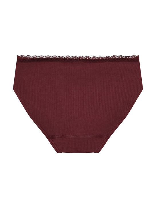 Трусы с кружевной отделкой, бордовые Sanetta | Фото 2
