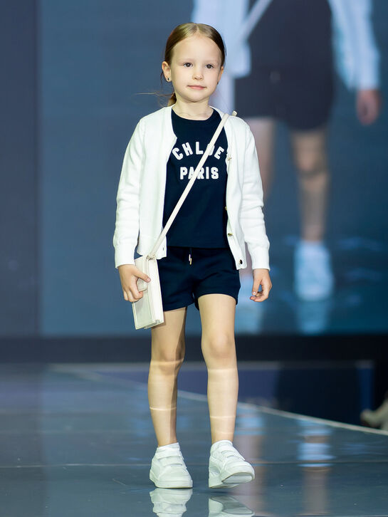 Футболка с лого, синяя Chloe | Фото 2