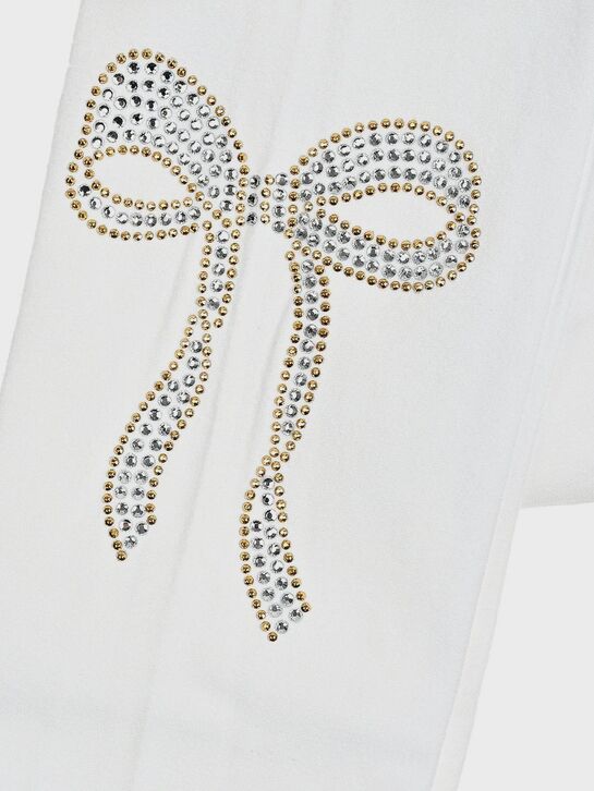 Колготки с бантом из стразов, белые Story Loris | Фото 2