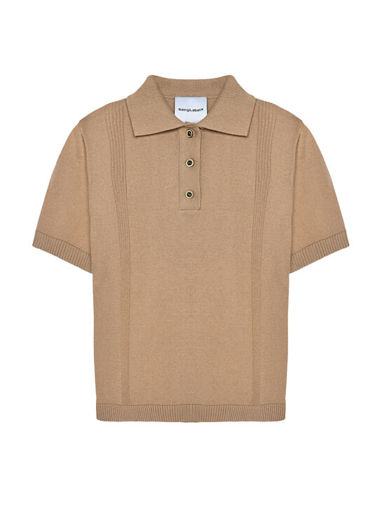 Футболка-поло, бежевая KengLabel | Фото 1