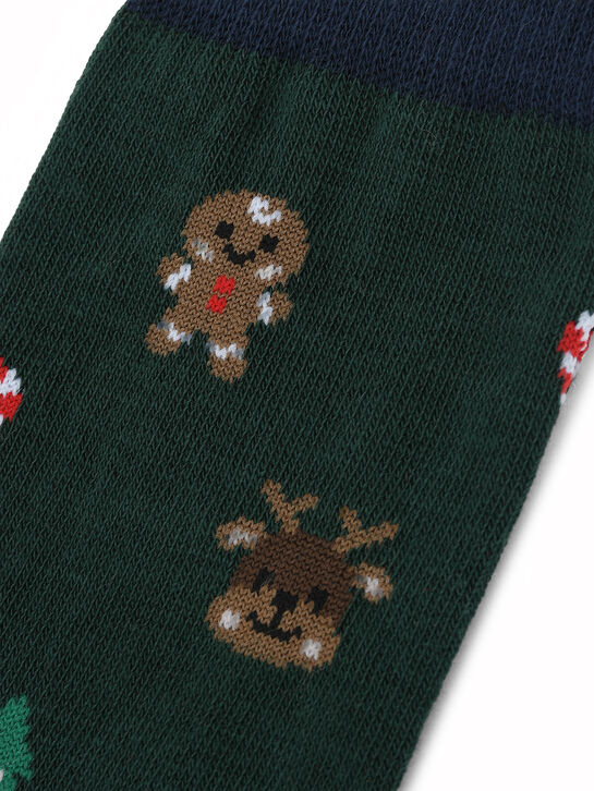 Носки с новогдним принтом, зеленые Story Loris | Фото 2