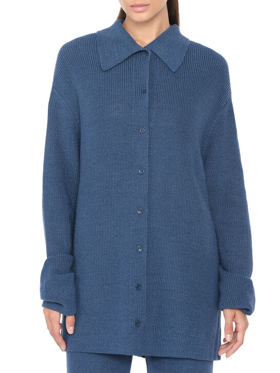 Кардиган с отложным воротником, синий Dan Maralex | Фото 3