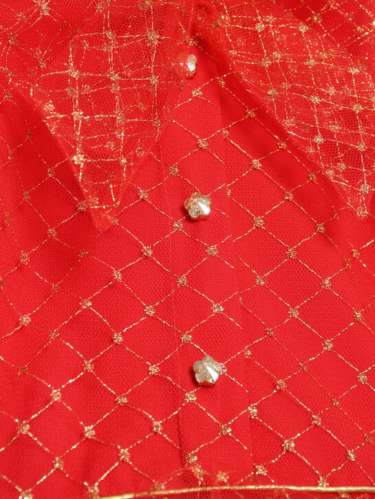 Платье с золотой вышивкой, красное Eirene | Фото 4