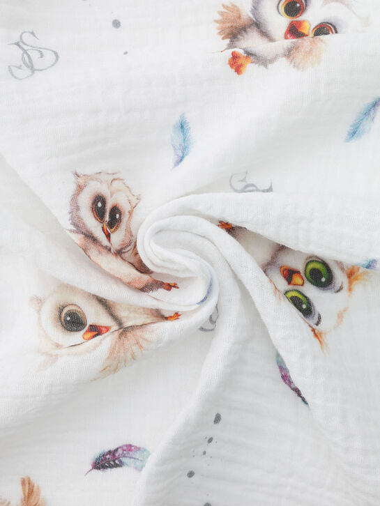 Комплект из 3 пеленок с принтом совы, 120х120 см Jan&Sofie | Фото 10