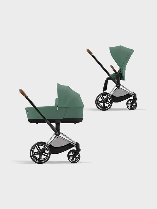 Коляска 2 в 1 Priam IV Rosegold цвет Leaf Green в комплекте со спальным блоком Lux Carry Cot и креслом Cloud T CYBEX | Фото 4