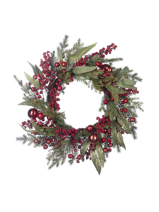 Рождественский венок с хвойным декором и ягодами, 70 см Goodwill | Фото 1