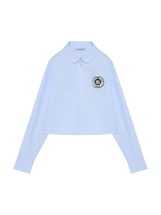 Рубашка с круглым воротником, голубая Dolce&Gabbana | Фото 2