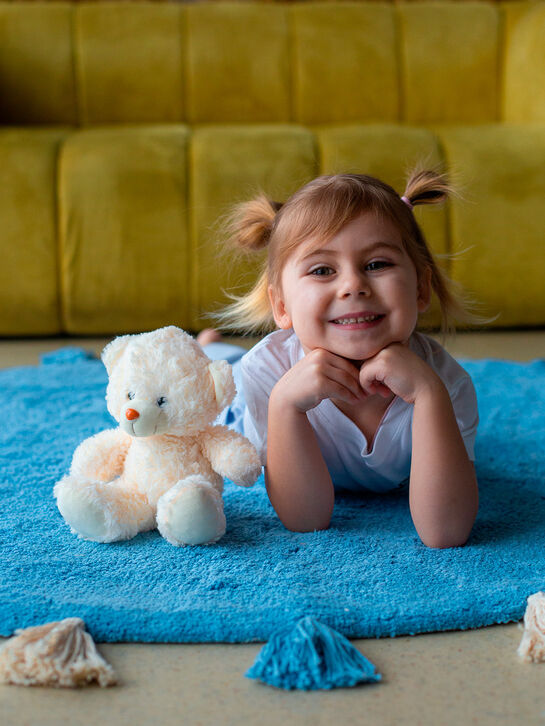 Хлопковый ковер Colorful Blue d140 Lillaland | Фото 6